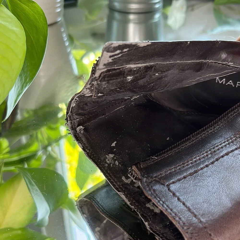 Marc Fisher Dark Brown Leather Ankle Boot With Buckle Kattie 3 Inch Heel Size 7M - Picture 16 of 16